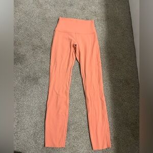 Lululemon peach/coral wunder train leggings